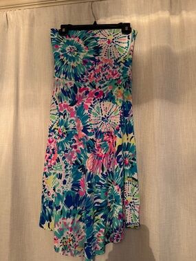 Lilly Pulitzer Loleta strapless dress in the multi-colored Dive In size S